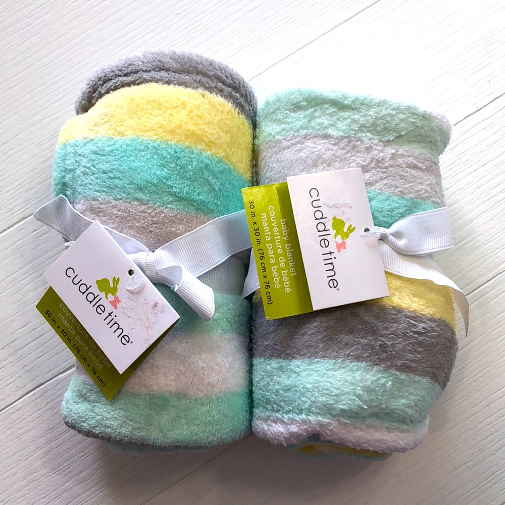 Baby blankets: set of 2 coordinating blankets NWT
